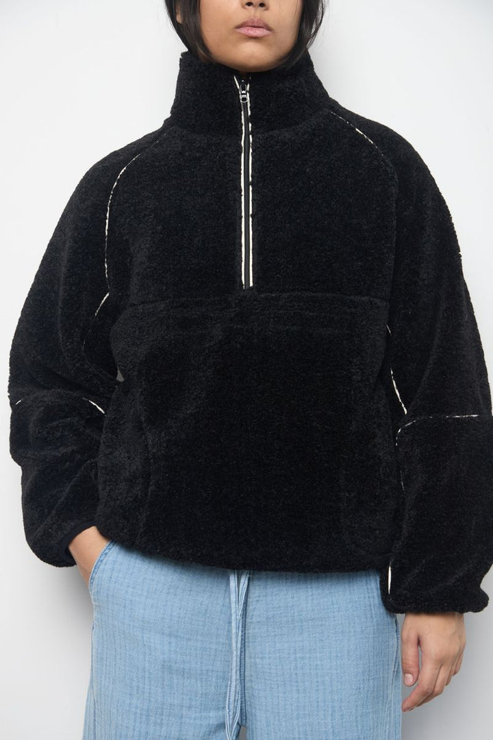 Leatherline Sherpa Half Zip Jacket