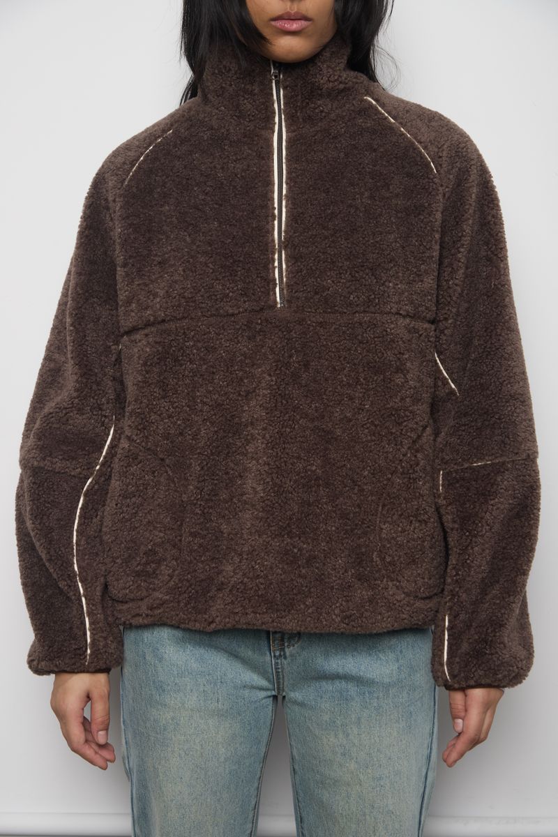 Leatherline Sherpa Half Zip Jacket