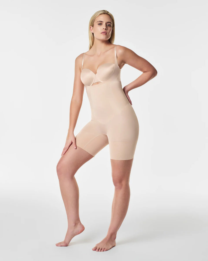 Open Bust Mid Thigh Bodysuit