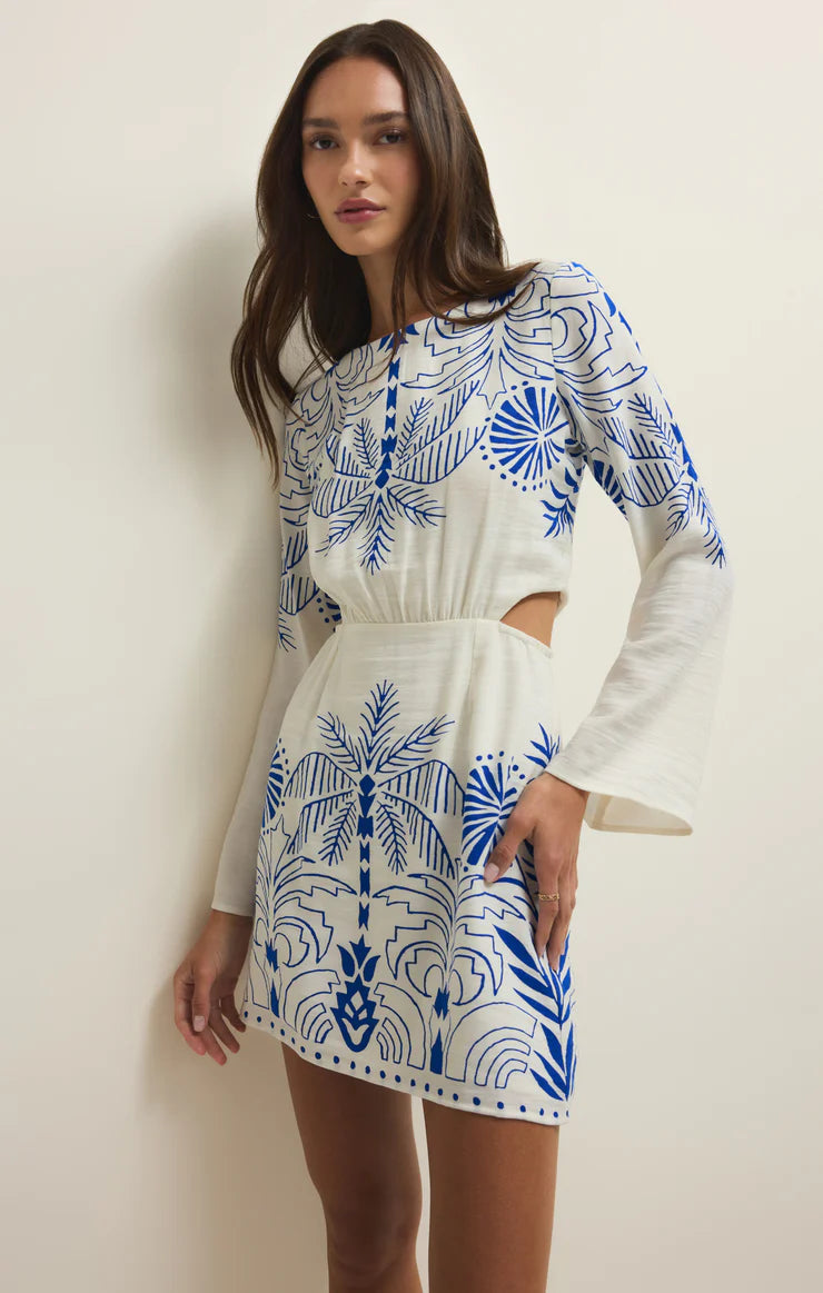 Tahini Palm Mini Dress