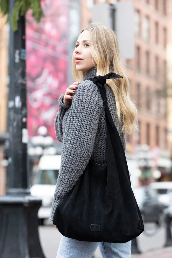 Risa Suede Leather Knot Bag