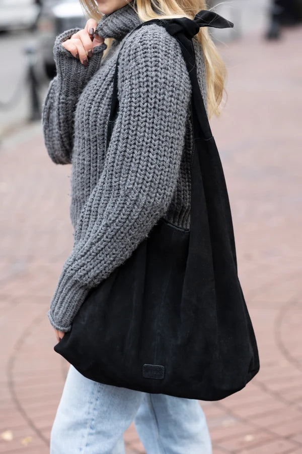 Risa Suede Leather Knot Bag