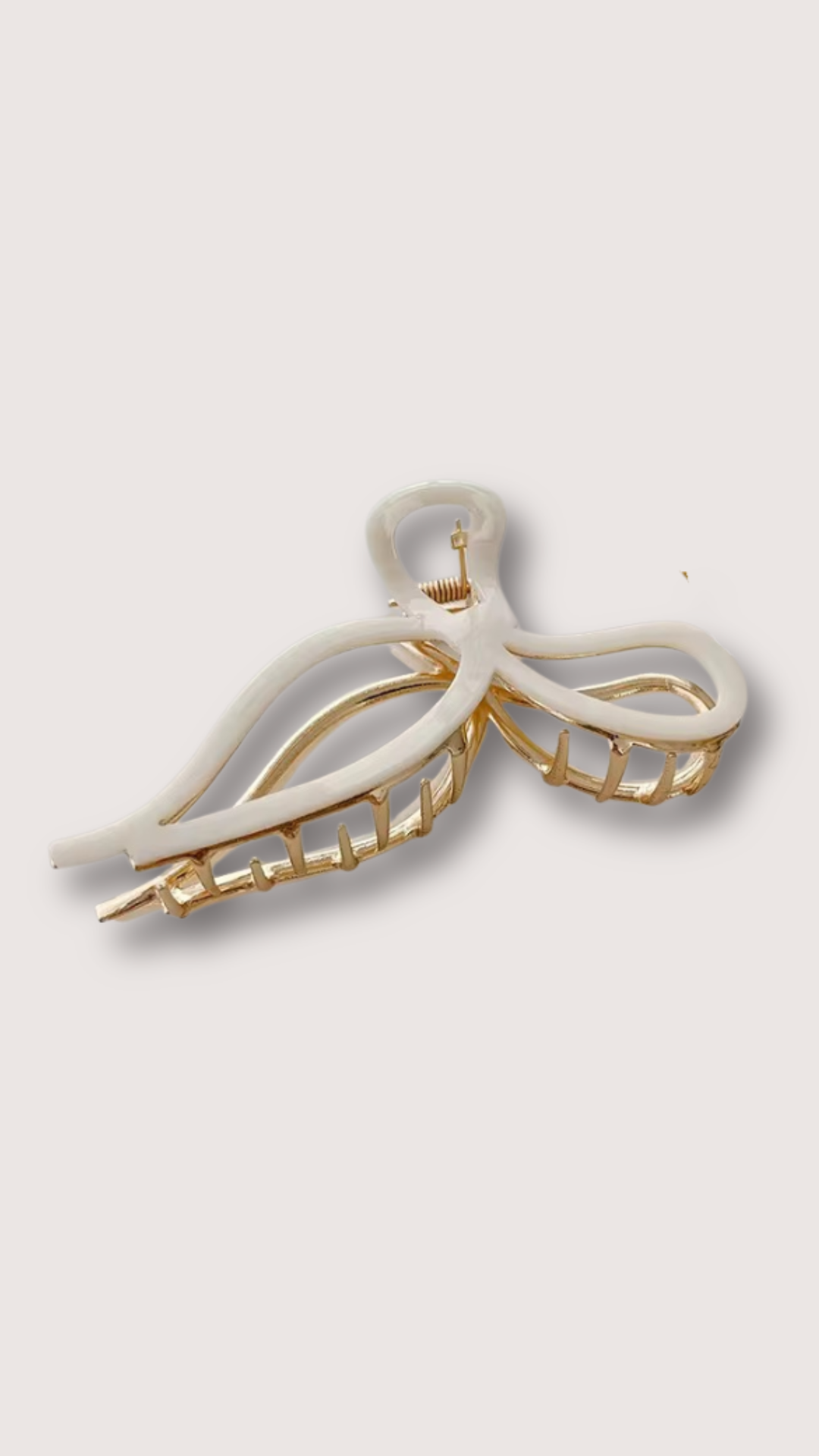 Festive Bow Gold Claw Clip 