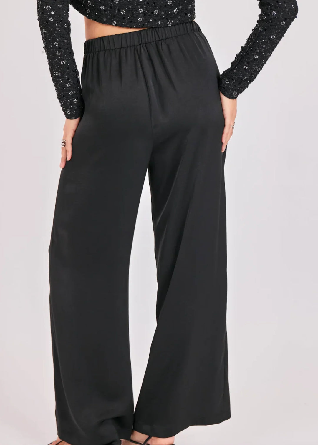 Romy Satin Pleated Pant