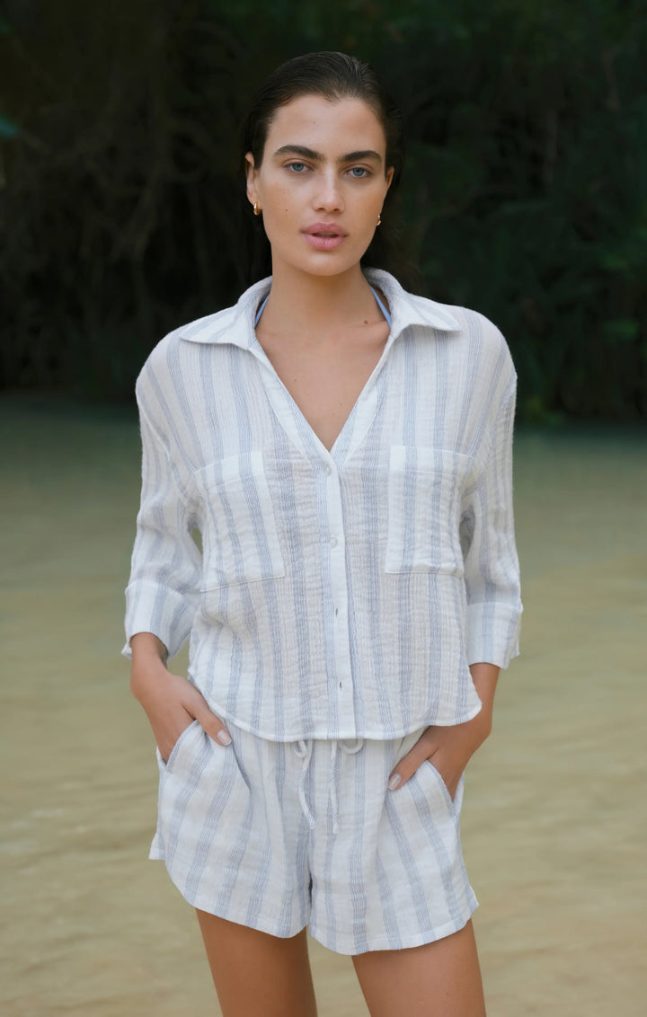 Helena Striped Gauzy Top