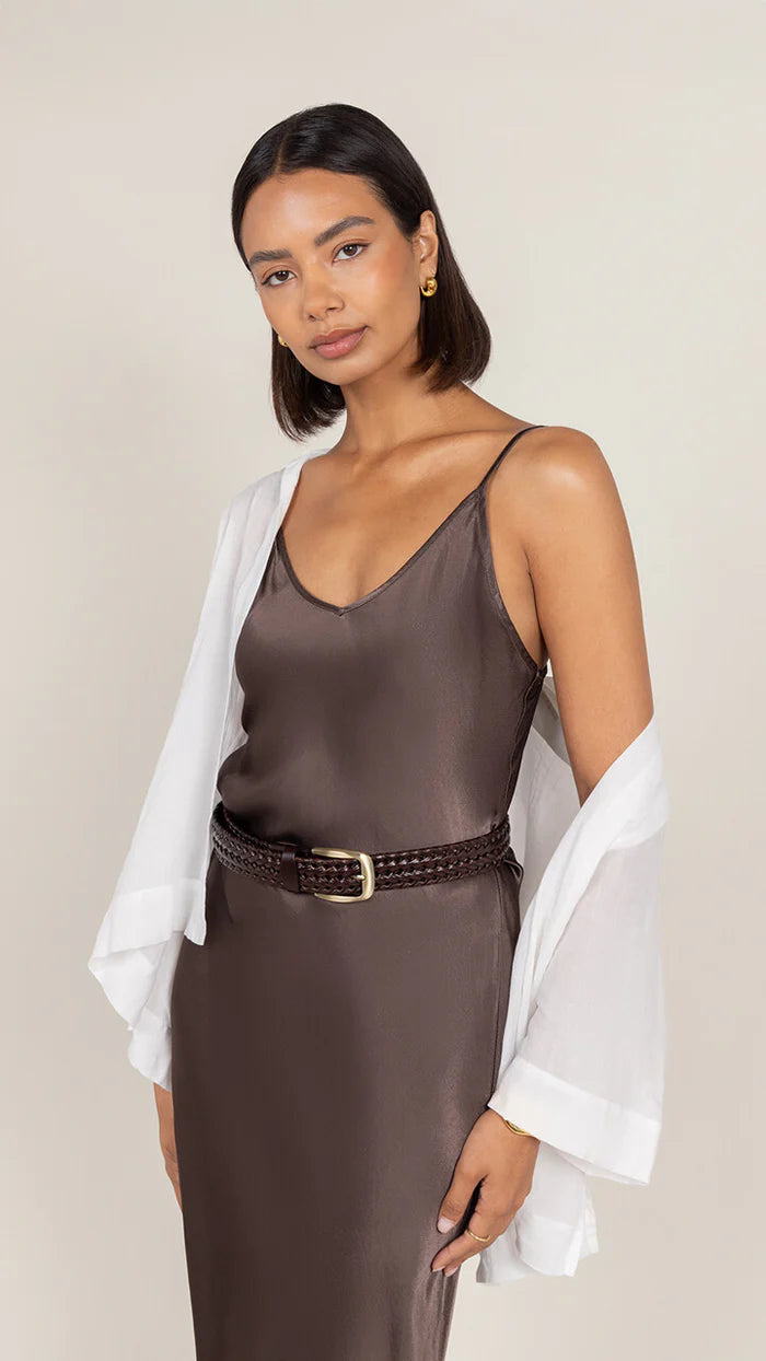 Lana V-Neck Satin Dress