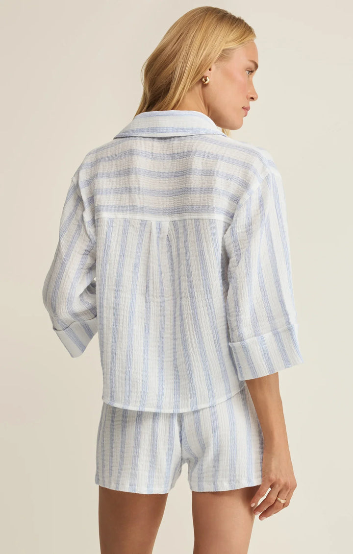 Helena Striped Gauzy Top