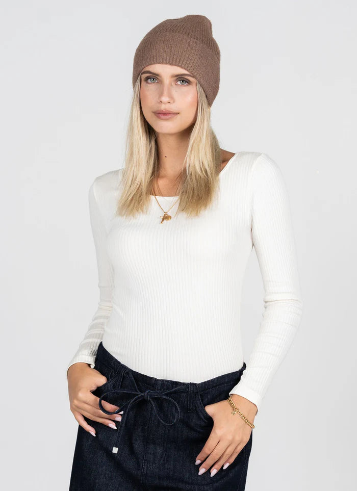 Fuzzy Ribbed Beanie