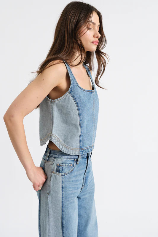 Solana Denim Top