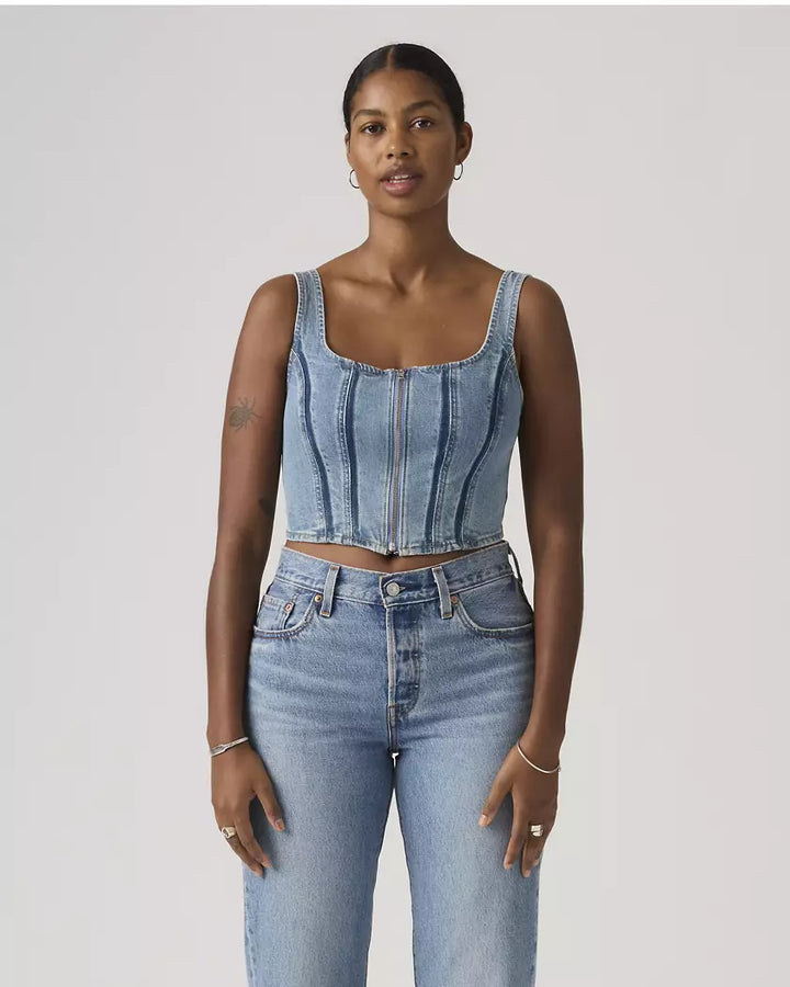 Seamed Zip Bustier- Shadow Work