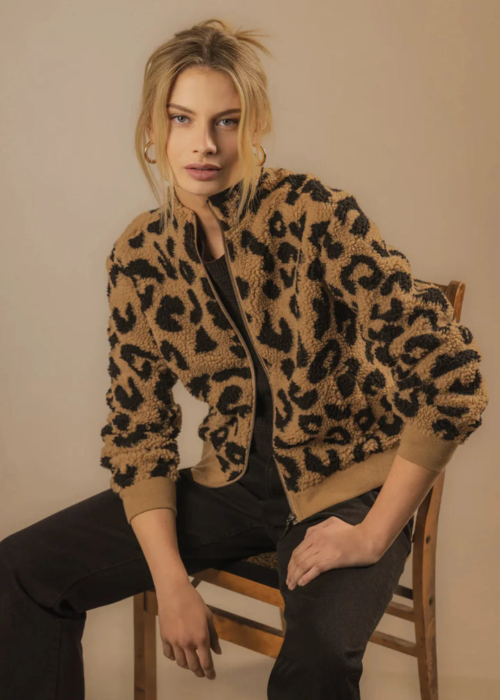 Aggie Cheetah Fuzz Jacket