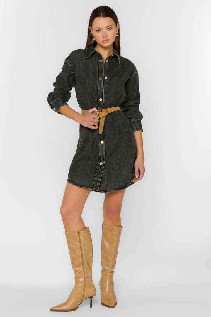 Leena Faded Black Dress