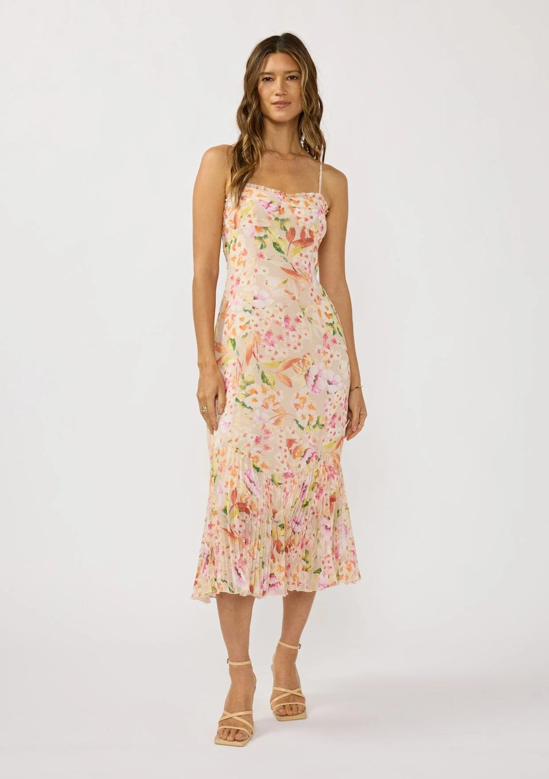 Songbird Pleated Midi Dress