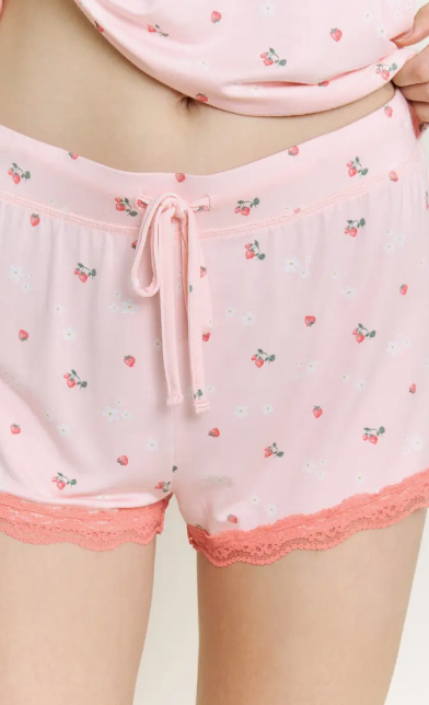 All American Lace Shortie Set