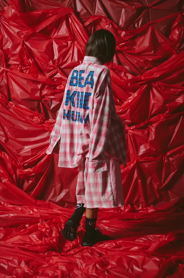 'Be A Kind Human' Plaid Shirt