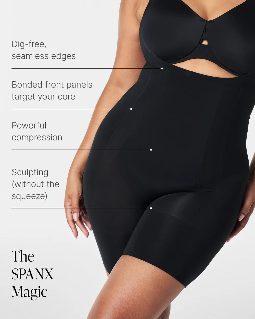 Open Bust Mid Thigh Bodysuit