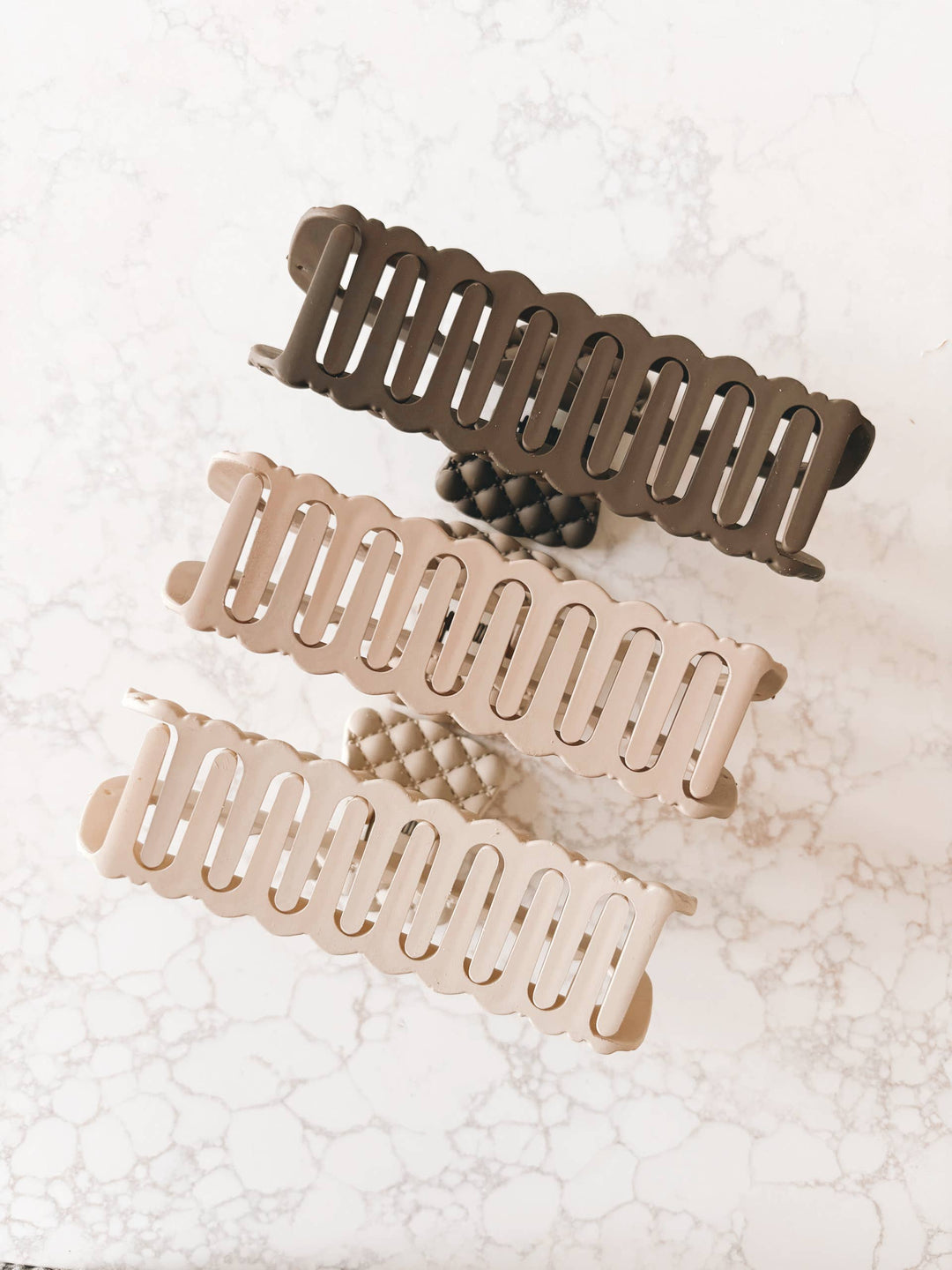 *QUILTED Matte Hair Claw Clips *Large