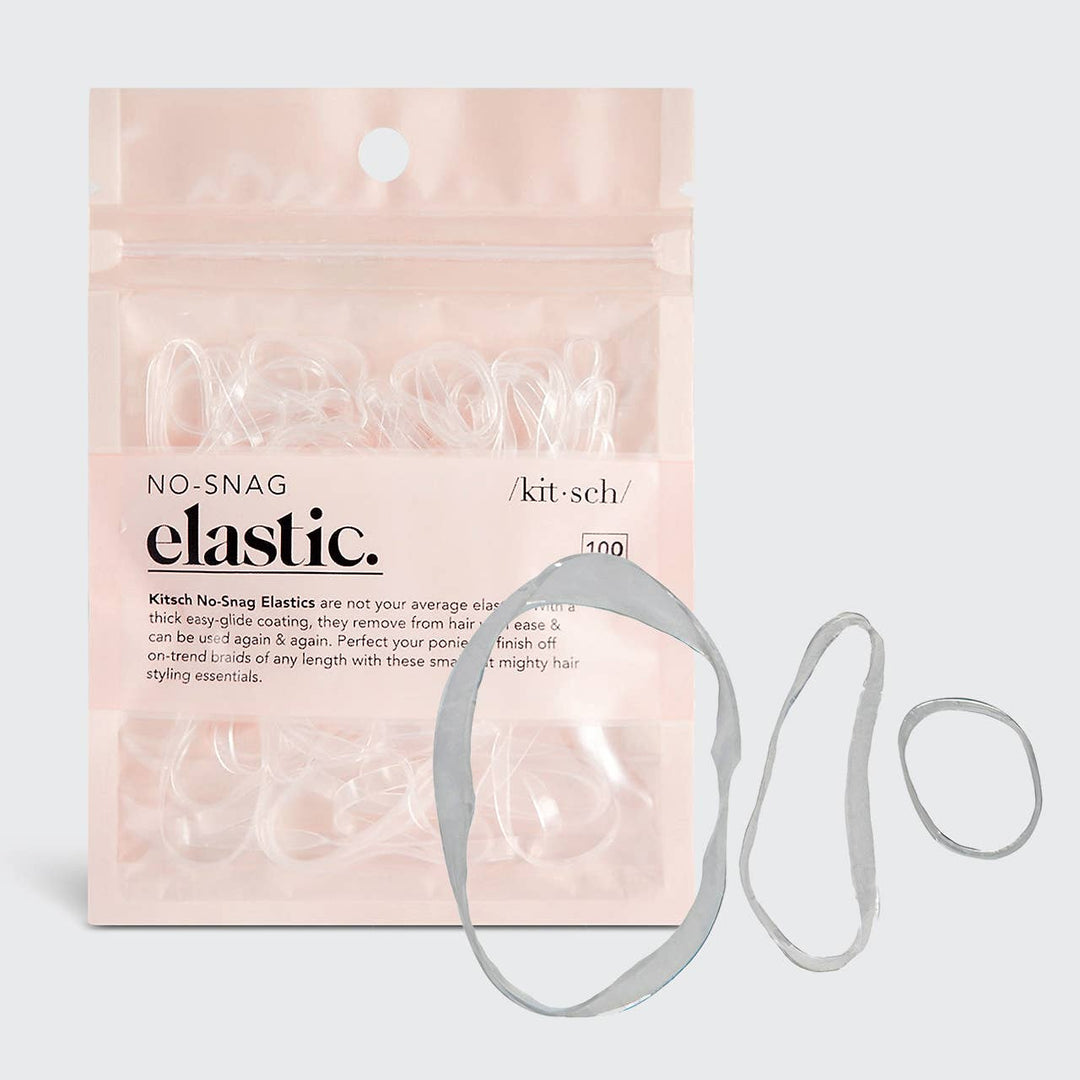 No-Snag Clear Hair Elastics 100pc