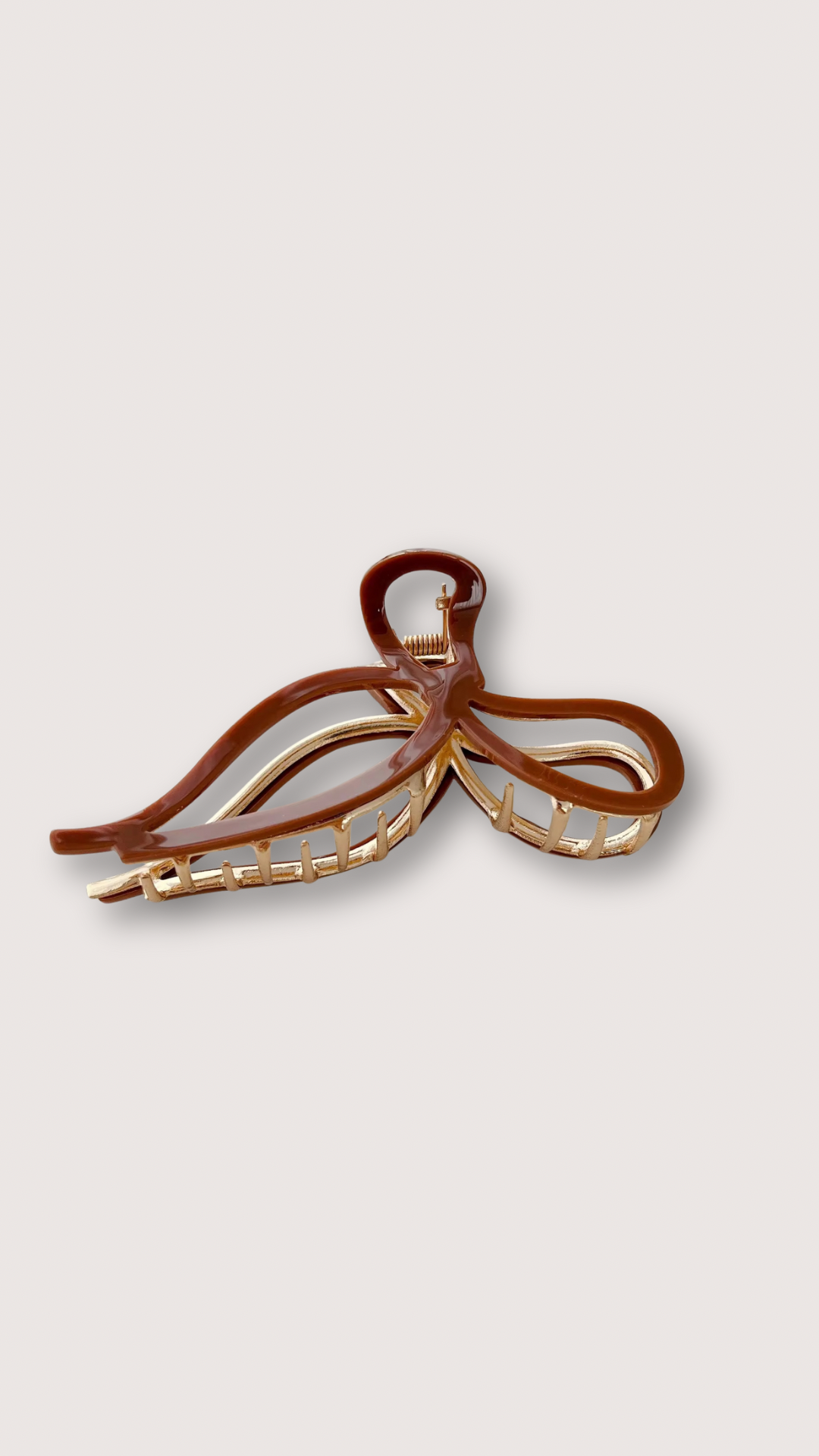 Festive Bow Gold Claw Clip 