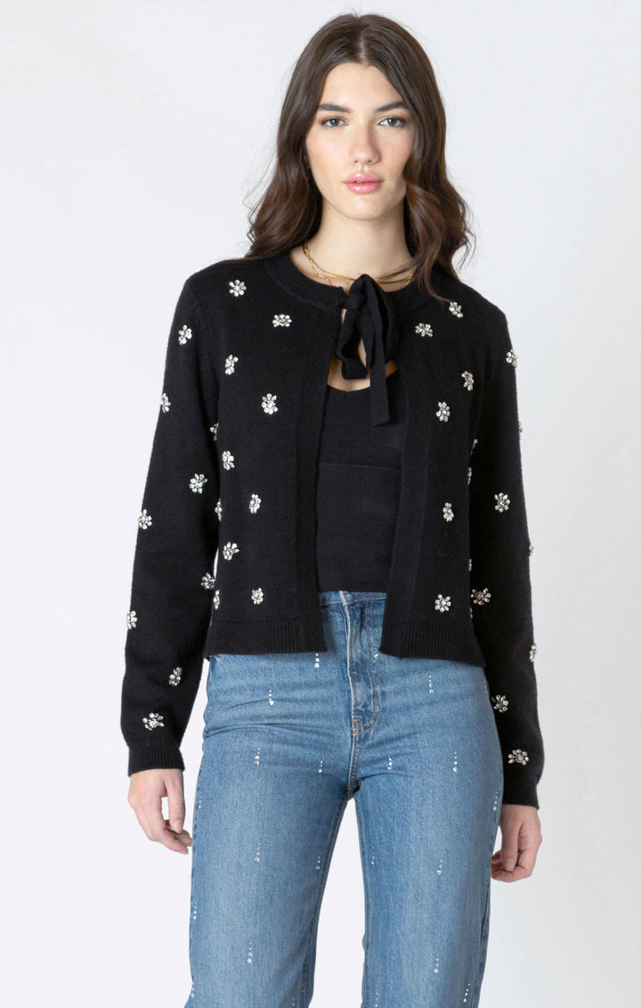 Emmy Embellished Tie Cardigan