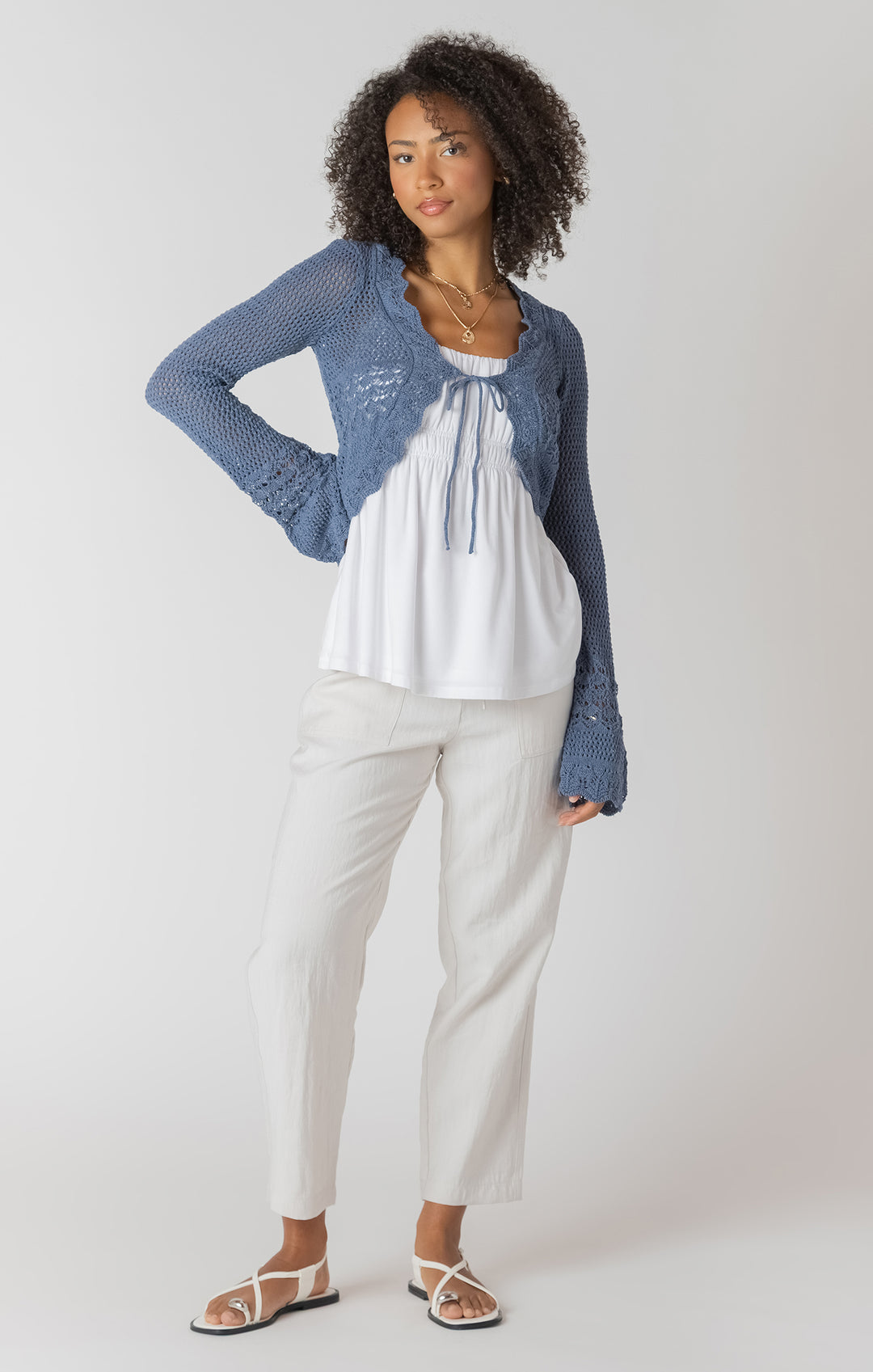 Rea Tie Crochet Cardigan