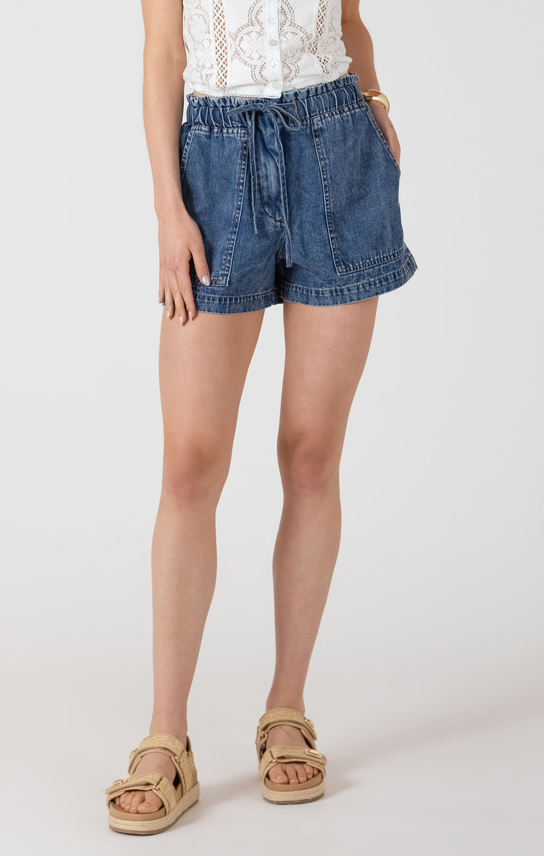 Darla Drawstring Denim Short