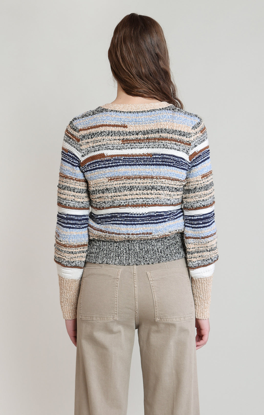 Melanie Melange Striped Cardigan