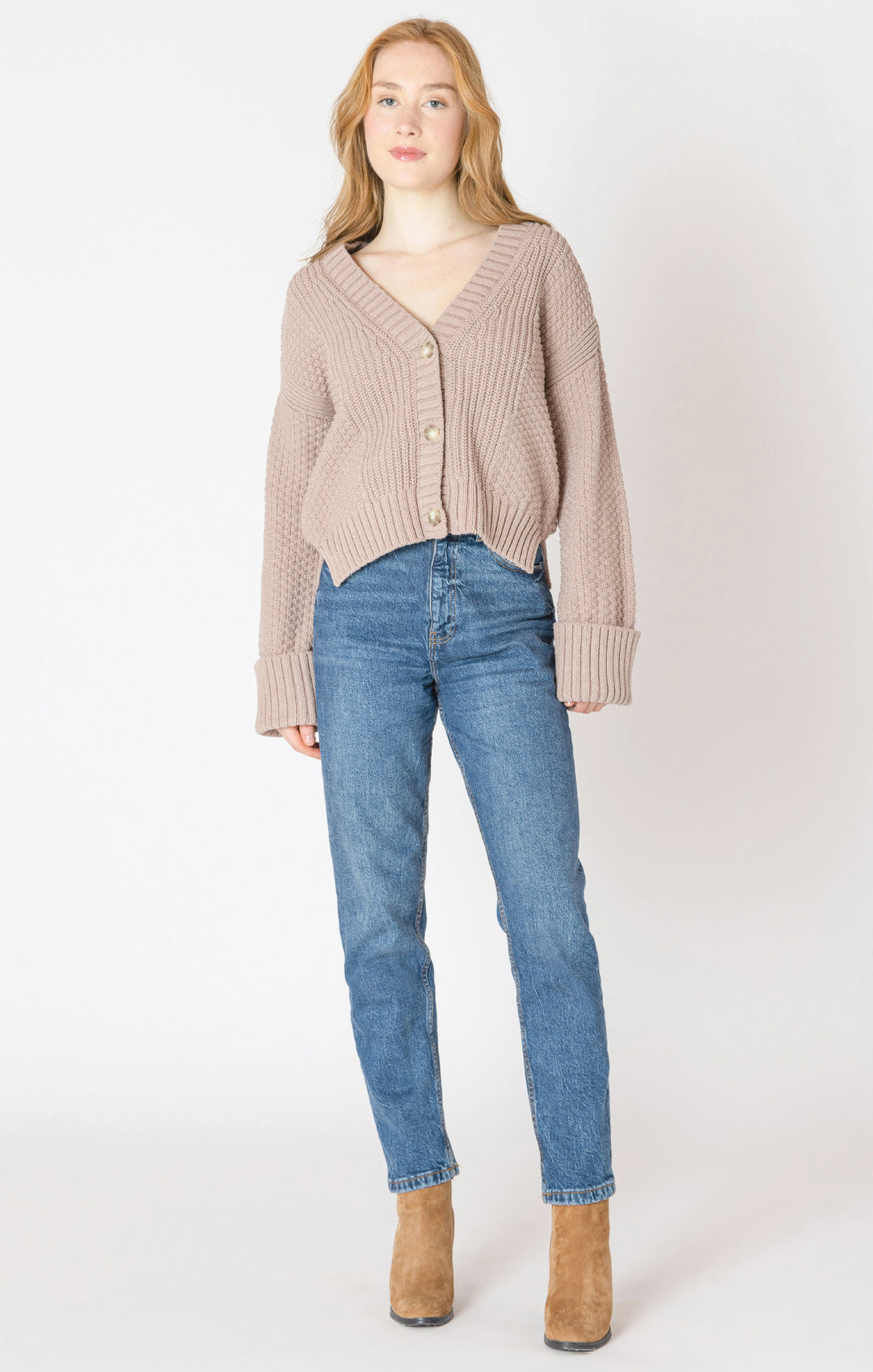 Candy Cuff Sleeve Textured Cardigan