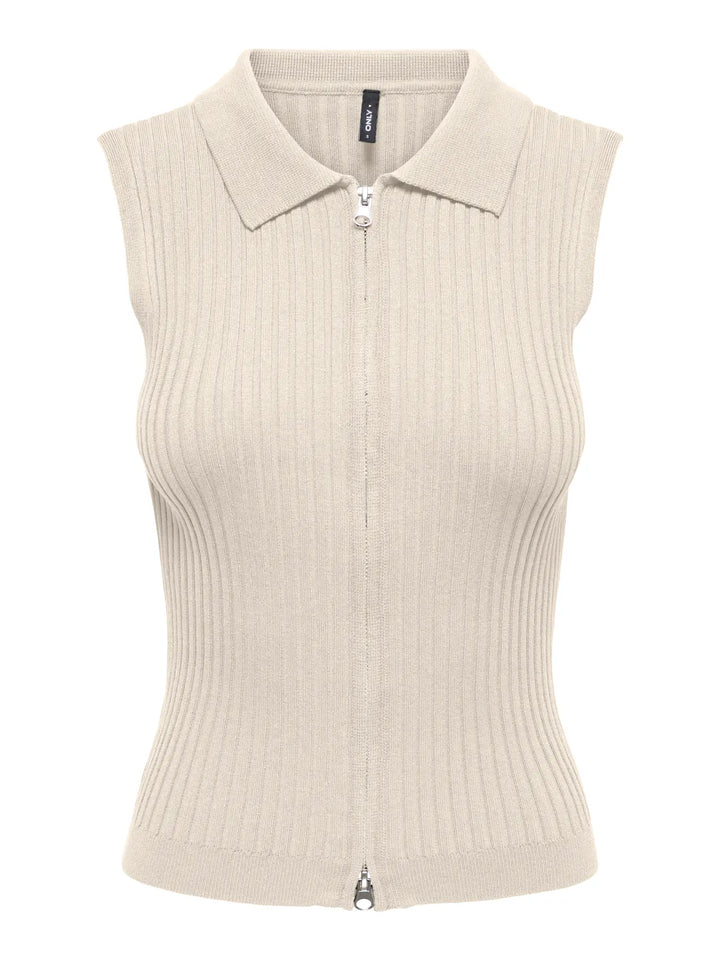 Meddi Zip Sleeveless Cardi